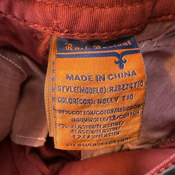 Rock Revival Holly Skinny Jeans Women 25 Maroon Low Rise Fleur De Lis Studded - Picture 7 of 10